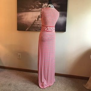 MOVING SALE Max Studio coral stripe maxi dress